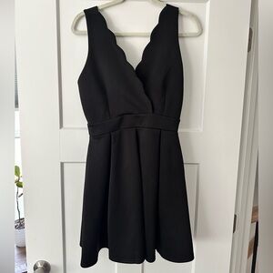 Althea | Black Formal Dress with Scalloped Neckline